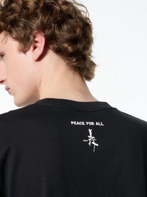UNIQLO - хлопковая футболка PEACE FOR ALL Han Meilim - 09 BLACK