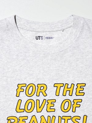 UNIQLO - хлопковая оверсайз футболка Peanuts - 03 GRAY