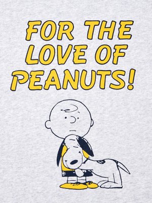 UNIQLO - хлопковая оверсайз футболка Peanuts - 03 GRAY