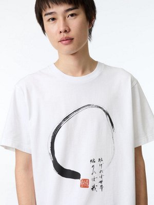 UNIQLO - хлопковая футболка PEACE FOR ALL Kuisako Hakuju - 00 WHITE