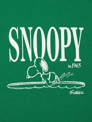UNIQLO - хлопковая футболка с контрастной каймой Peanuts - 55 GREEN