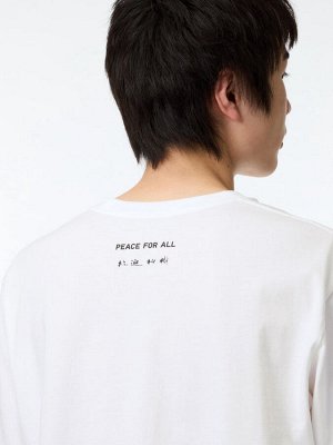 UNIQLO - хлопковая футболка PEACE FOR ALL Kuisako Hakuju - 00 WHITE