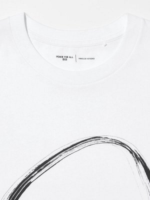 UNIQLO - хлопковая футболка PEACE FOR ALL Kuisako Hakuju - 00 WHITE