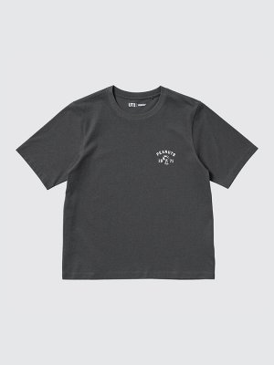 UNIQLO - хлопковая футболка Peanuts - 08 DARK GRAY