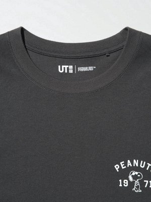 UNIQLO - хлопковая футболка Peanuts - 08 DARK GRAY