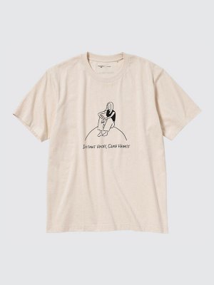UNIQLO - хлопковая футболка PEACE FOR ALL Yu Nagaba - 30 NATURAL