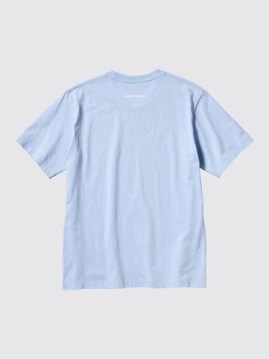 UNIQLO - хлопковая футболка PEACE FOR ALL Khaled Hosseini - 60 LIGHT BLUE