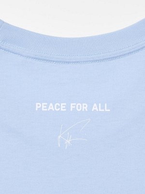 UNIQLO - хлопковая футболка PEACE FOR ALL Khaled Hosseini - 60 LIGHT BLUE