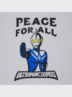 UNIQLO - хлопковая футболка PEACE FOR ALL Ultraman - 02 LIGHT GRAY