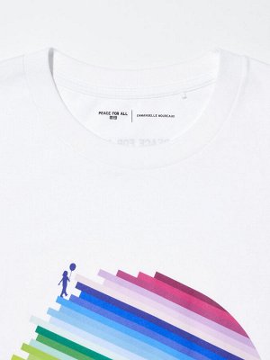 UNIQLO - хлопковая футболка PEACE FOR ALL Emmanuel Moureaux - 00 WHITE