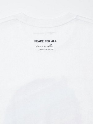 UNIQLO - хлопковая футболка PEACE FOR ALL Emmanuel Moureaux - 00 WHITE