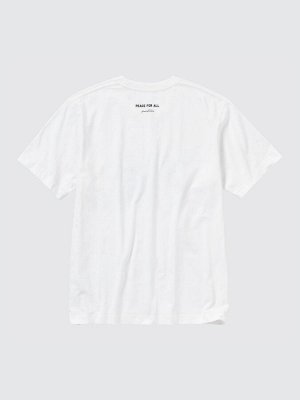 UNIQLO - хлопковая футболка PEACE FOR ALL Julian Opie - 00 WHITE