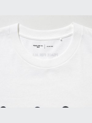 UNIQLO - хлопковая футболка PEACE FOR ALL Julian Opie - 00 WHITE