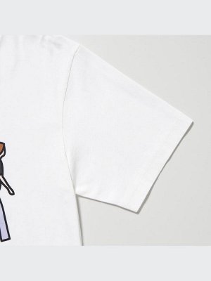 UNIQLO - хлопковая футболка PEACE FOR ALL Julian Opie - 00 WHITE