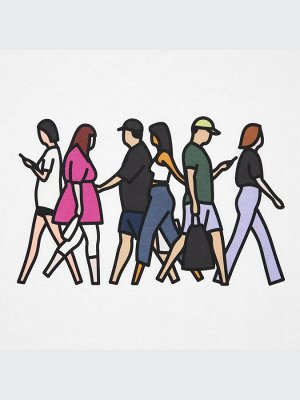 UNIQLO - хлопковая футболка PEACE FOR ALL Julian Opie - 00 WHITE