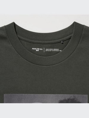 UNIQLO - хлопковая футболка PEACE FOR ALL Jean-Michel Basquiat - 08 DARK GRAY