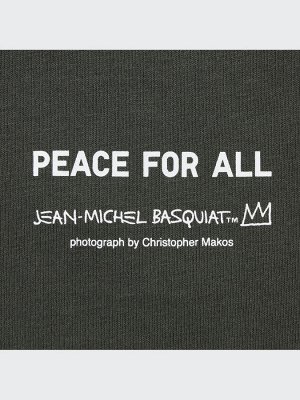UNIQLO - хлопковая футболка PEACE FOR ALL Jean-Michel Basquiat - 08 DARK GRAY