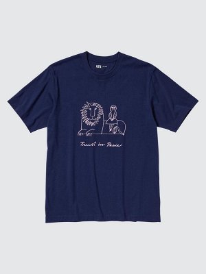 UNIQLO - хлопковая футболка PEACE FOR ALL Lisa Larson - 69 NAVY