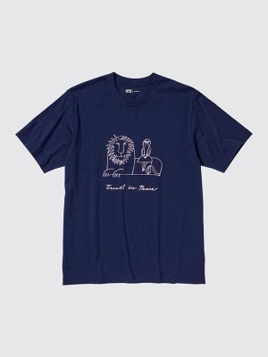 UNIQLO - хлопковая футболка PEACE FOR ALL Lisa Larson - 69 NAVY
