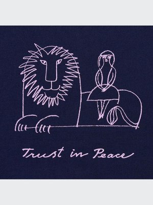 UNIQLO - хлопковая футболка PEACE FOR ALL Lisa Larson - 69 NAVY