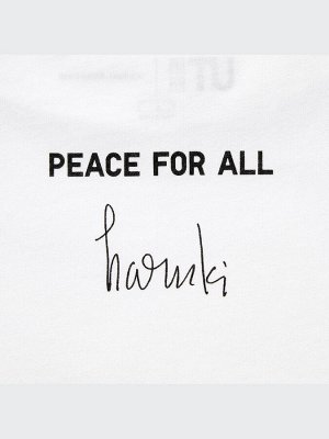 UNIQLO - хлопковая футболка PEACE FOR ALL Haruki Murakami - 00 WHITE