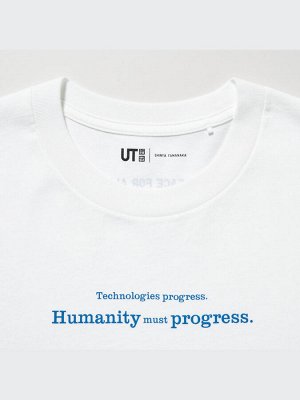 UNIQLO - хлопковая футболка PEACE FOR ALL Shinya Yamanaka - 00 WHITE