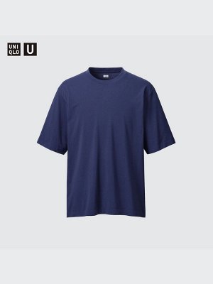 UNIQLO - мужская футболка с функцией Dry EX и с круглым вырезом - 09 BLACK