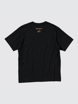 UNIQLO - хлопковая футболка PEACE FOR ALL Shingo Kunieda - 09 BLACK