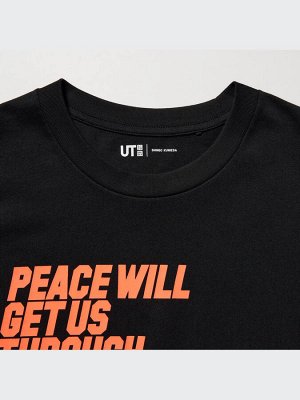 UNIQLO - хлопковая футболка PEACE FOR ALL Shingo Kunieda - 09 BLACK