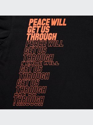 UNIQLO - хлопковая футболка PEACE FOR ALL Shingo Kunieda - 09 BLACK