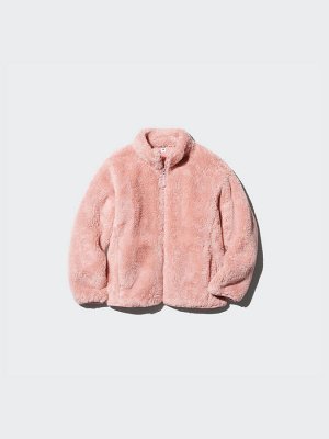UNIQLO - пушистая флисовая кофта для детей - 01 OFFWHITE