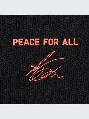 UNIQLO - хлопковая футболка PEACE FOR ALL Shingo Kunieda - 09 BLACK