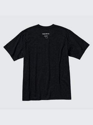 UNIQLO - хлопковая футболка PEACE FOR ALL Adam Scott - 09 BLACK