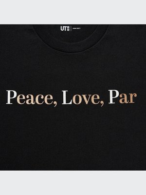 UNIQLO - хлопковая футболка PEACE FOR ALL Adam Scott - 09 BLACK