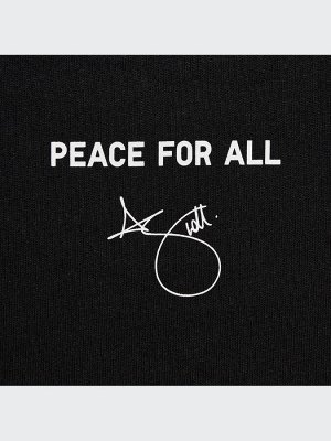 UNIQLO - хлопковая футболка PEACE FOR ALL Adam Scott - 09 BLACK