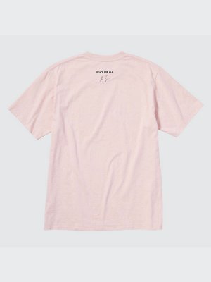 UNIQLO - хлопковая футболка PEACE FOR ALL Hana Tajima - 10 PINK