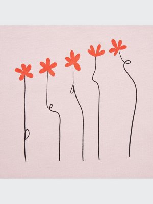 UNIQLO - хлопковая футболка PEACE FOR ALL Hana Tajima - 10 PINK