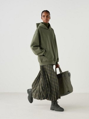 UNIQLO: C - однотонная оверсайз толстовка с капюшоном - 03 GRAY