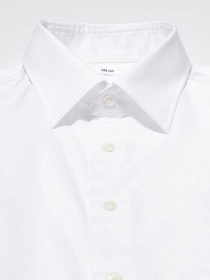 UNIQLO - хлопковая однотонная рубашка с длинным рукавом классического кроя