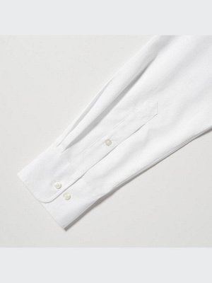 UNIQLO - хлопковая однотонная рубашка с длинным рукавом классического кроя