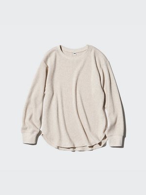 UNIQLO - вафельная кофта - 10 PINK