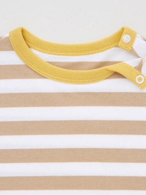 UNIQLO - полосатая футболка с акцентным цветом на воротнике для малышей