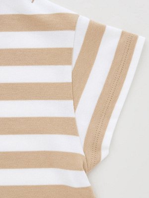 UNIQLO - полосатая футболка с акцентным цветом на воротнике для малышей