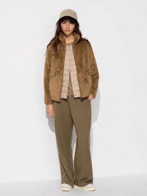 UNIQLO - пушистая флисовая куртка на молнии - 30 NATURAL