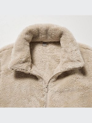 UNIQLO - пушистая флисовая куртка на молнии - 09 BLACK