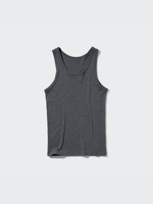 UNIQLO - мужская майка базового цвета в рубчик с функцией Dry