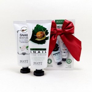 Набор кремов для рук и ног с экстрактом улитки - Real moisture hang & foot cream set