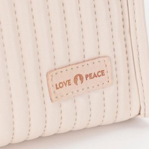 Kristaller Косметичка женская Love peace rectangular стёганая, пастельно-розовый