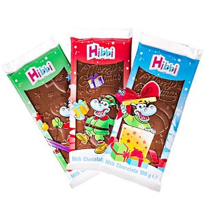 шоколад HIBBI молочный (с окном) 100 г 1/20