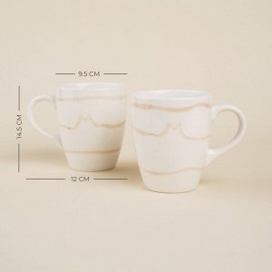 Sima-Land Home Кружки SL Home «Гато», 350 мл, набор 2 шт., фарфор, белые